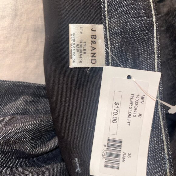J Brand Tyler Jeans 36 x 34 Men's Slim NWT Levin Indigo Dark Blue Denim - Picture 8 of 9